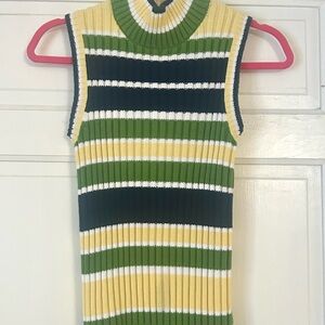 Cable-knit Striped Sleeveless Top